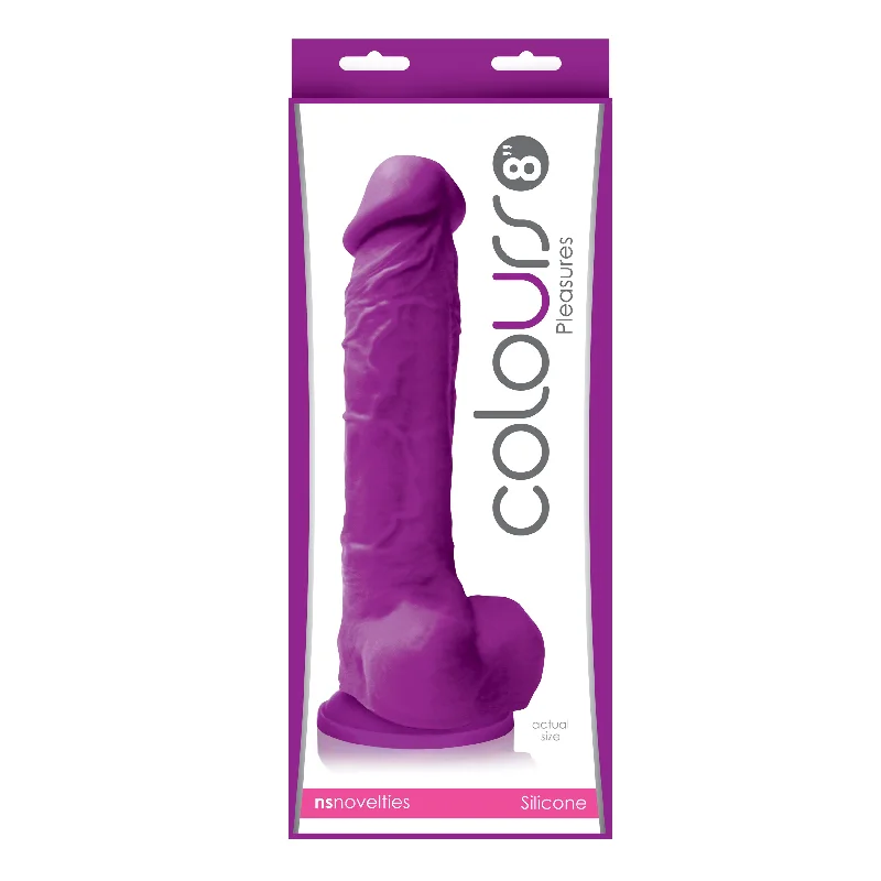 dildo vibration patterns-Colours Pleasures 8 in. Dildo Purple