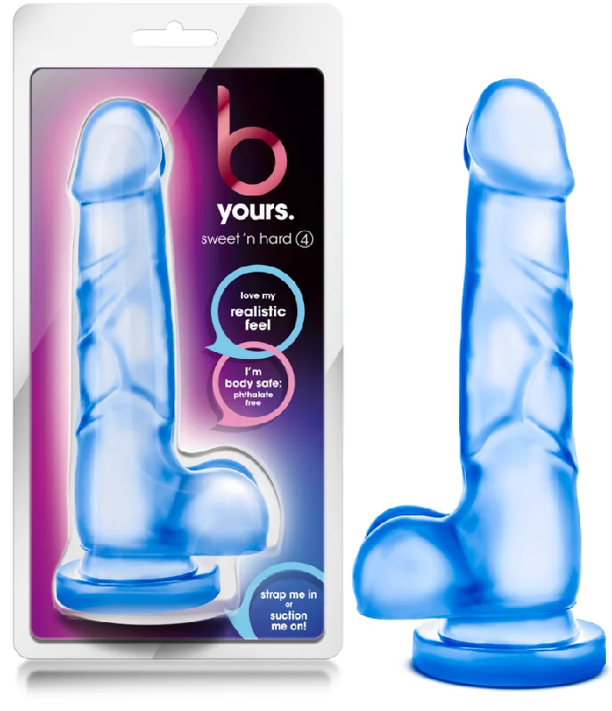 dildo safety offers-B Yours Sweet N' Hard #4 Dildo -Blue