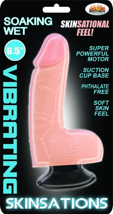 dildo heat promotions-Skinsations ''Soaking Wet'' Vibrator, 6.5 Inch -Flesh