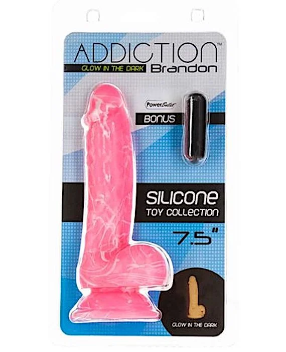 dildo testimonial offers-Addiction ''Brandon'' 7.5" Glow Dildo -Pink