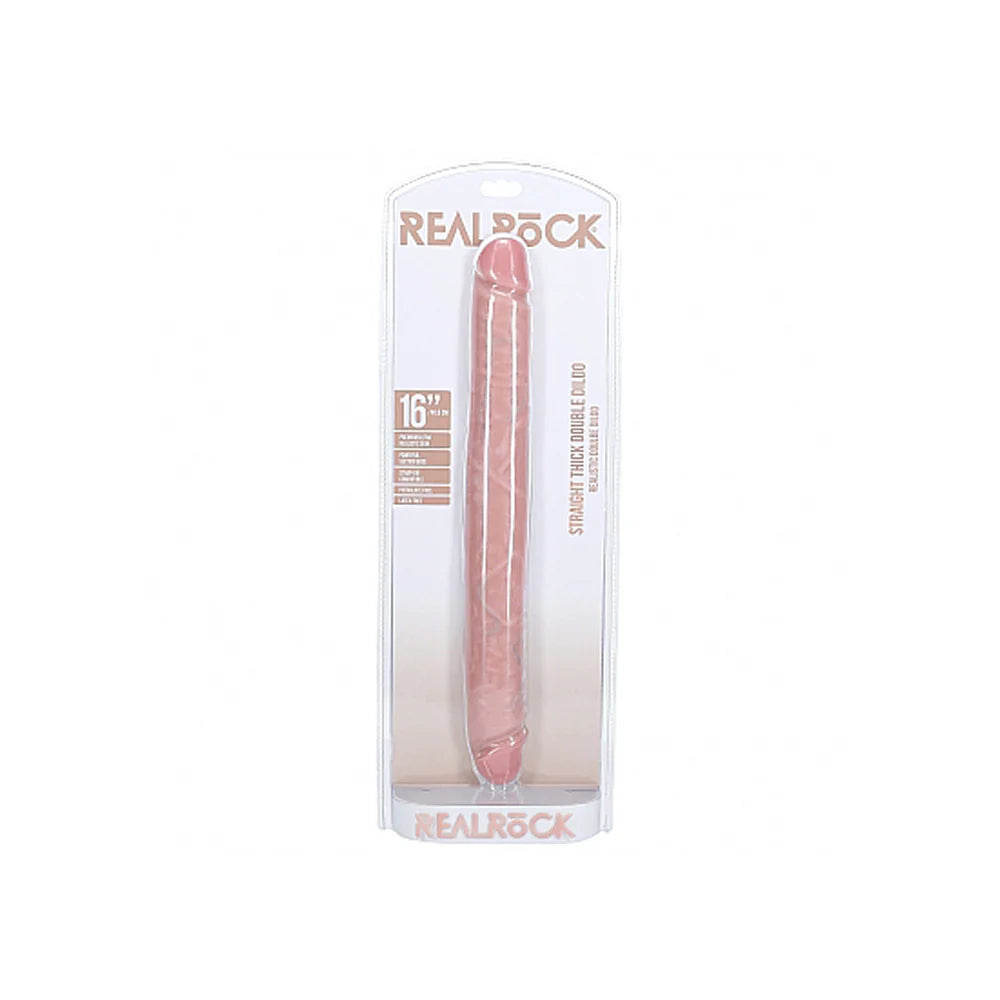 dildo waterproof bundles-RealRock Slim Double Ended Thick 16" Dildo