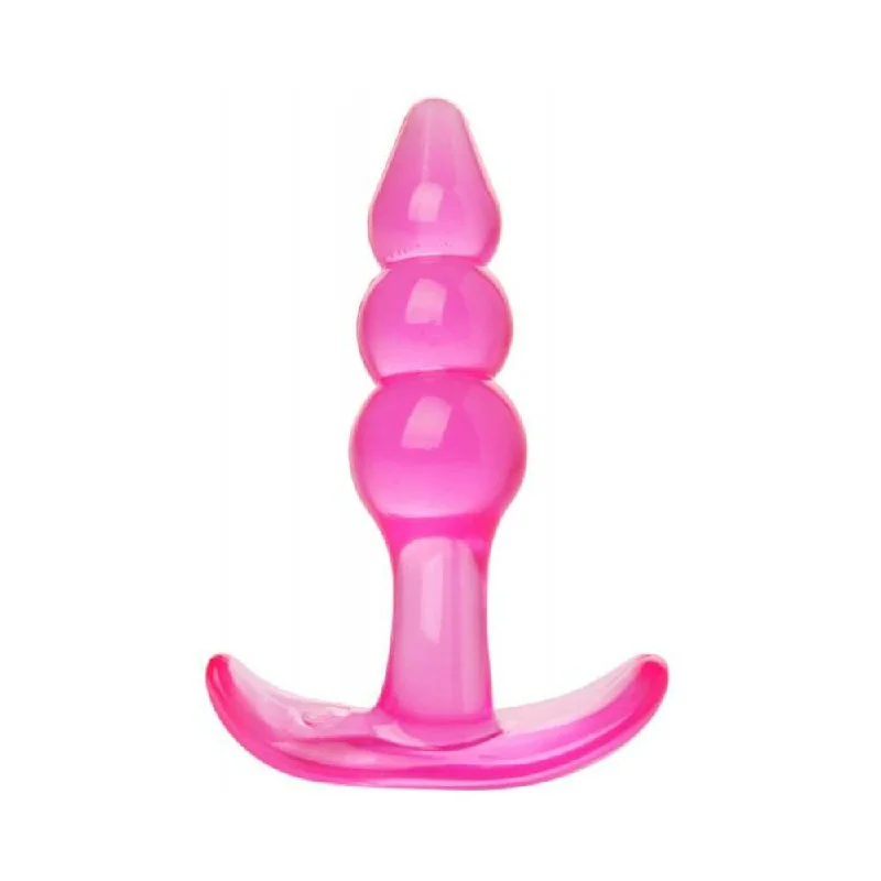 anal toys with firm tip-Bubbles Bumpy Starter Anal Plug - Pink