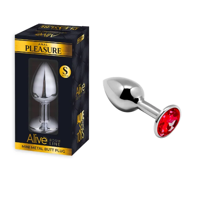 anal toys for anal pleasure-MINI METAL BUTT PLUG ANAL PLEASURE RED Small