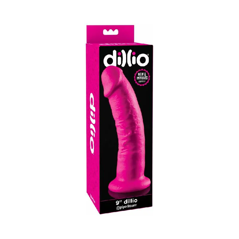 dildo texture guide-Dillio 9 in. Realistic Dildo With Suction Cup Pink