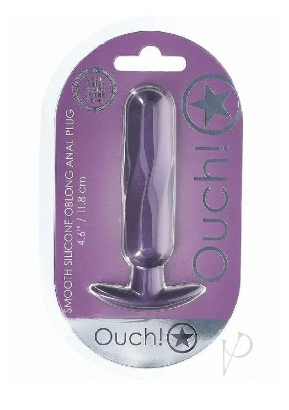 anal toys with quiet design-Ouch Oblong Anal Plug Metallic Purple