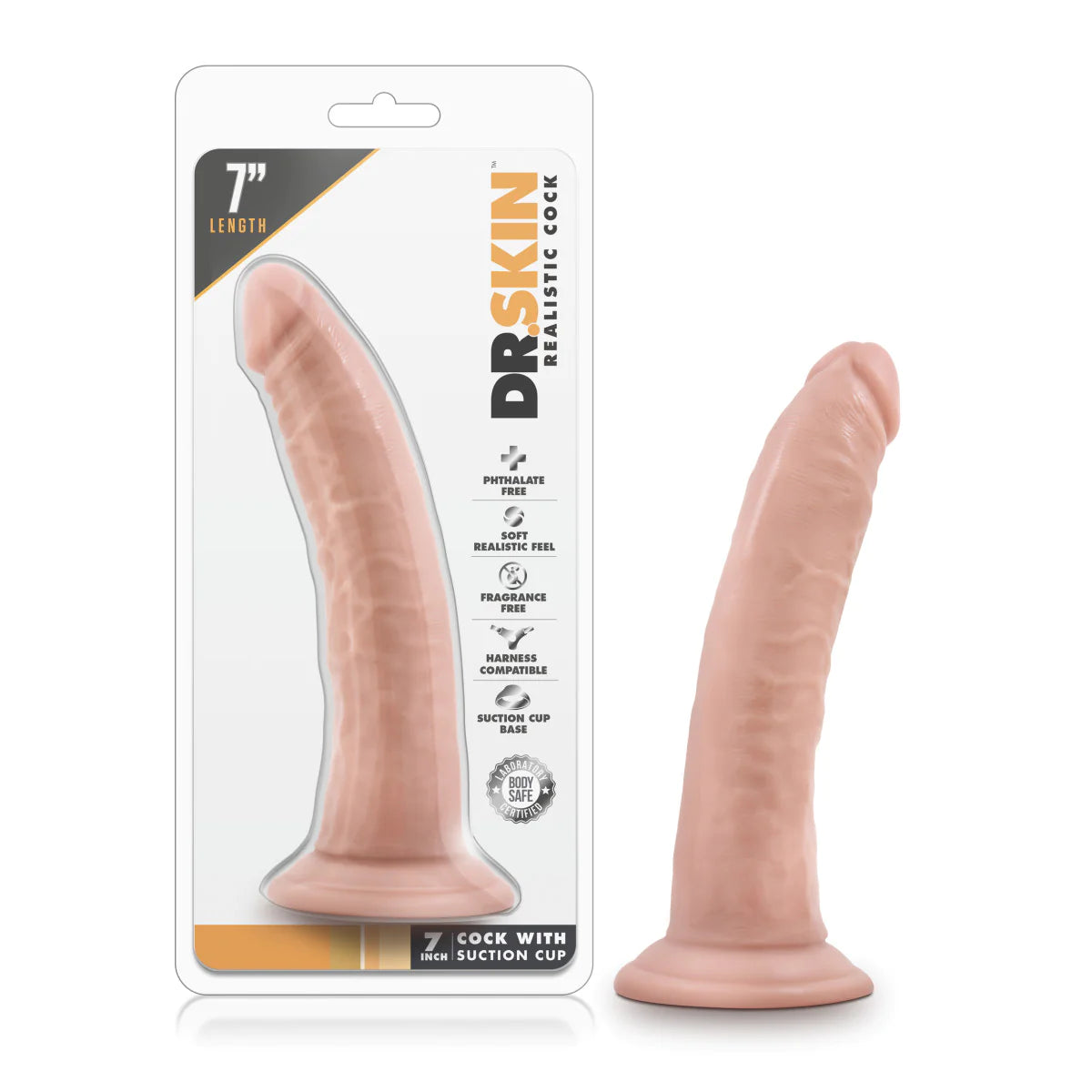 dildo girth deals-Dr. Skin Realistic Vanilla 7.5-Inch Long Dildo