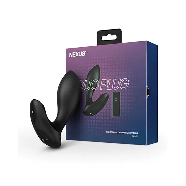 anal toys for intimate fun-Nexus Duo Plug Rechargeable Remote-Controlled Vibrating Silicone Anal Plug Black