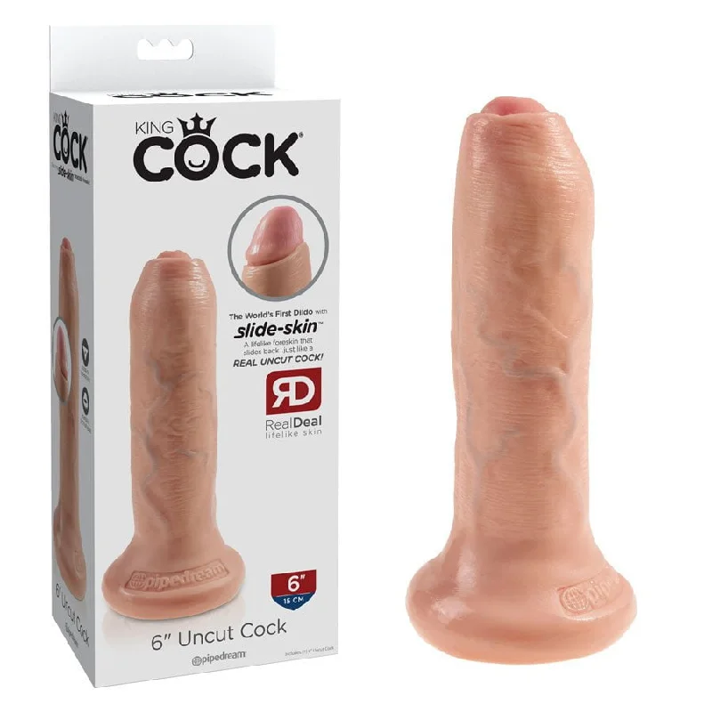 dildo testimonial discounts-King Cock 6 Inch Uncut Foreskin Realistic Dildo with Suction Cup