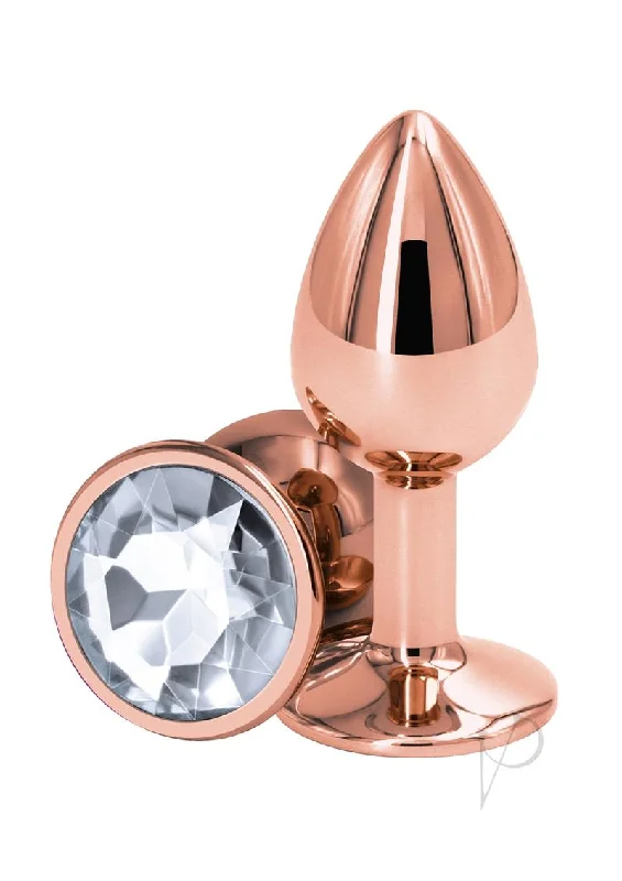 anal toys with long shape-Rear Assets Rose Gold Small Clear