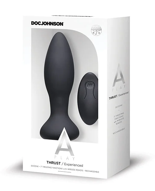 anal toys for sensory vibes-A Play Thrust Experienced Rechargeable Silicone Anal Plug with Remote - Assorted Colors