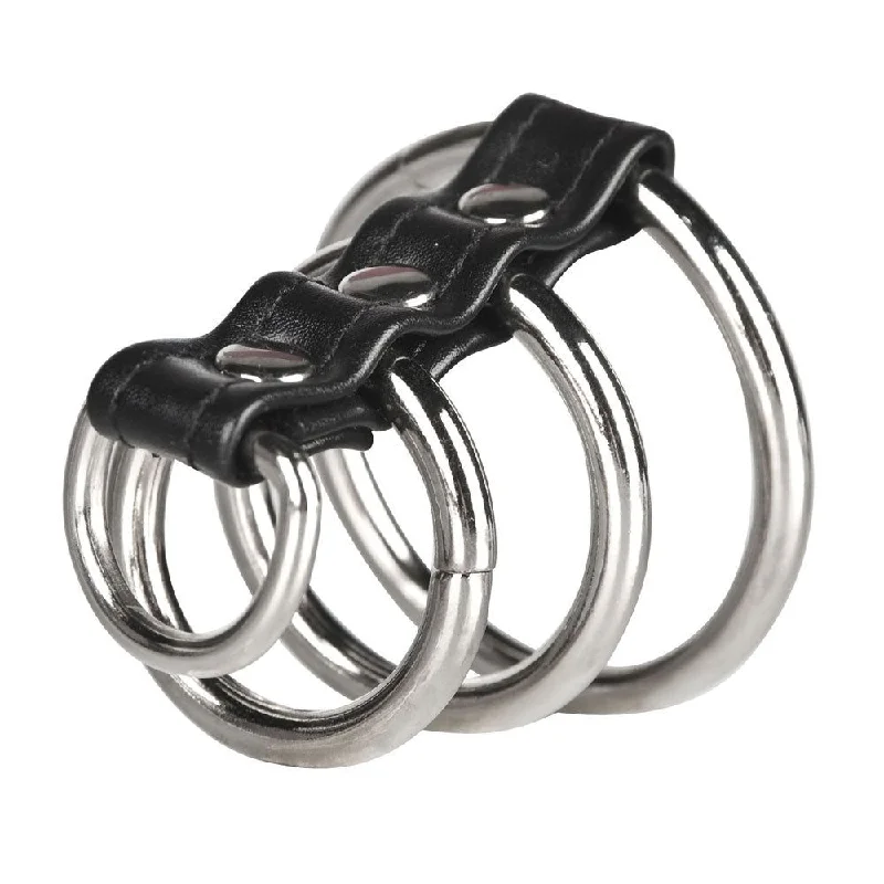 cock ring health benefits-3 Ring Metal Gates of Hell with Leash Lead