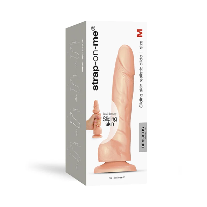 dildo customization rankings-Strap-On-Me Realistic Collection Sliding Skin Dual-Density Silicone Dildo Vanilla M