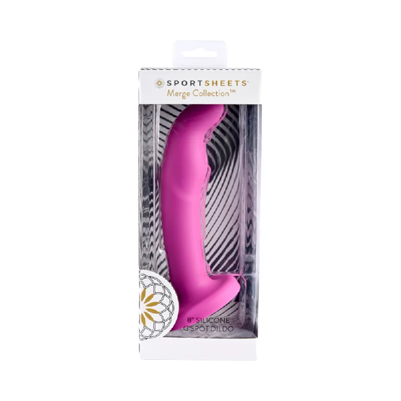 dildo weight distribution-Sportsheets Merge Collection Tana 8 in. Silicone G-Spot Dildo with Suction Cup Pink