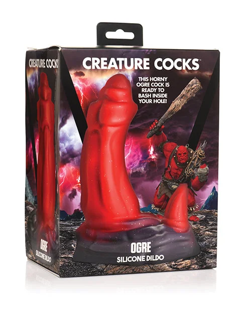 dildo beginner kits-Creature Cocks Ogre Silicone Dildo - Red