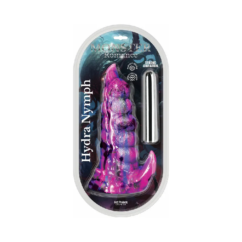 dildo heat deals-Monster Romance Hydra Nymph with Vibrating Bullet Silicone Dildo 7.5 in.