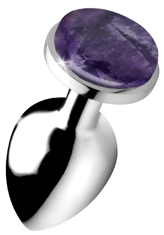 anal toys for gentle vibes-Genuine Amethyst Gemstone Anal Plug