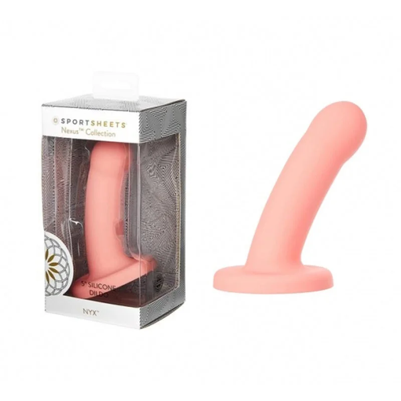 dildo waterproof reviews-Sportsheets Nexus Collection Nyx 5 in. Silicone Dildo with Suction Cup Coral