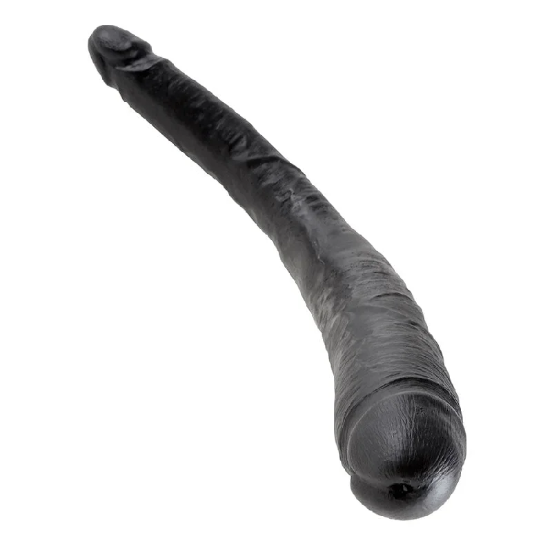 dildo waterproof bundles-King Cock 16 Inch Tapered Realistic Double Ended Dildo Black