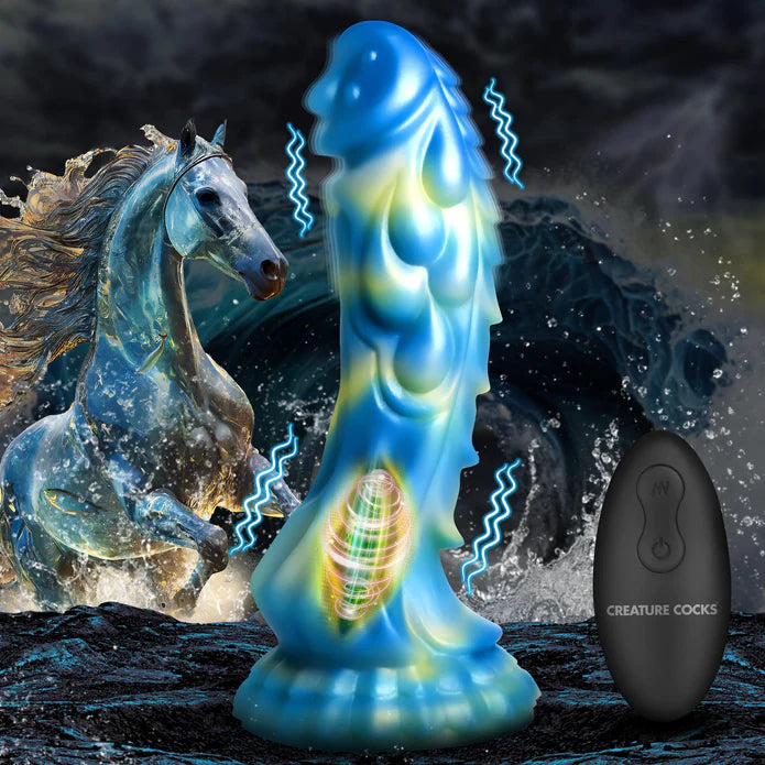 dildo texture offers-Creature Cocks Sea Stallion Vibrating Silicone Dildo With Remote