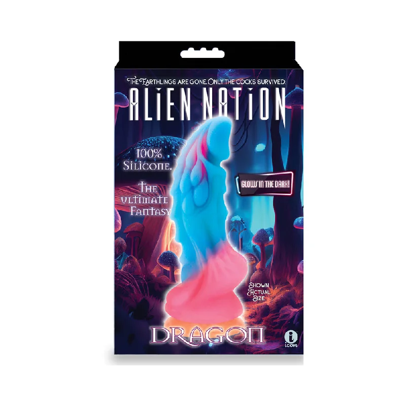 dildo trendy rankings-AlienNation Glow Dragon 9 in. Silicone Glow-in-the-Dark Dildo