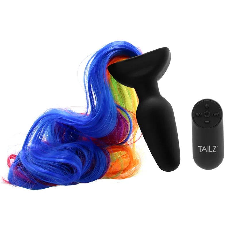 anal toys for couple massage-Tailz Rainbow Pony Vibrating Anal Plug