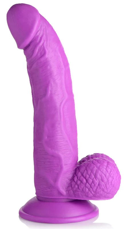 dildo safety discounts-Pop Pecker 7.5 Inch Dildo With Balls - Purple