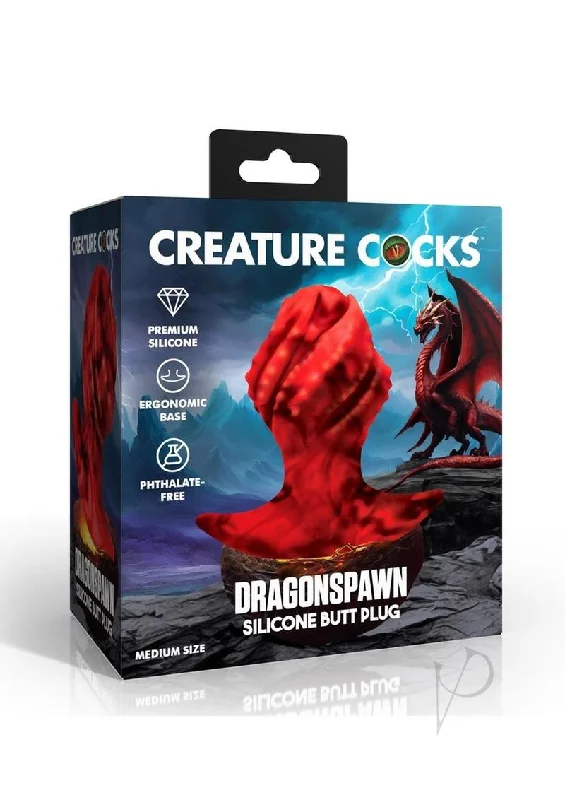 anal toys for couple vibes-Creature Cock Dragonspawn Plug Md Red