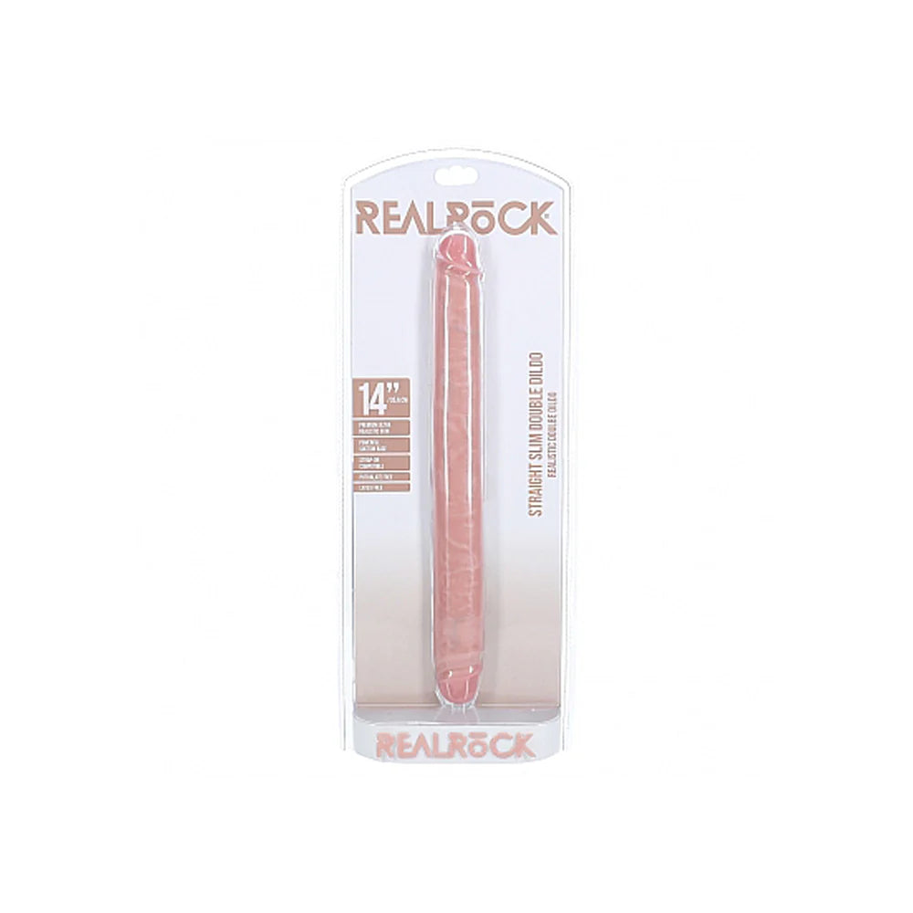 dildo heat bundles-RealRock Slim Double Ended 14" Dildo