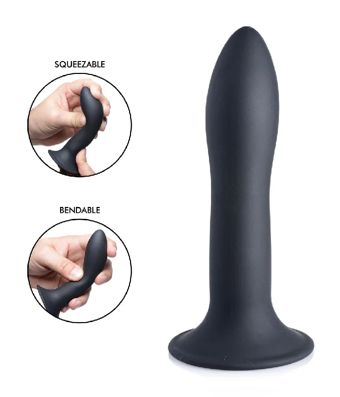 dildo collector comparison-Squeezable Slender Dildo - Black