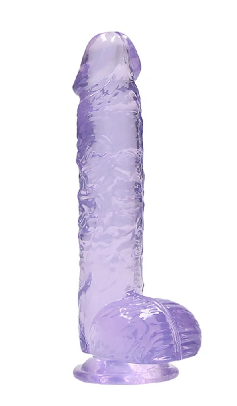 dildo comfort tips-6 Inch Realistic Dildo With Balls - Purple