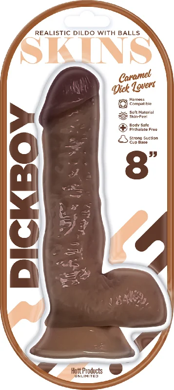 dildo support advice-Dickboy - Skins - Dildo With Balls  - 8 Inch -  Caramel Dick Lover