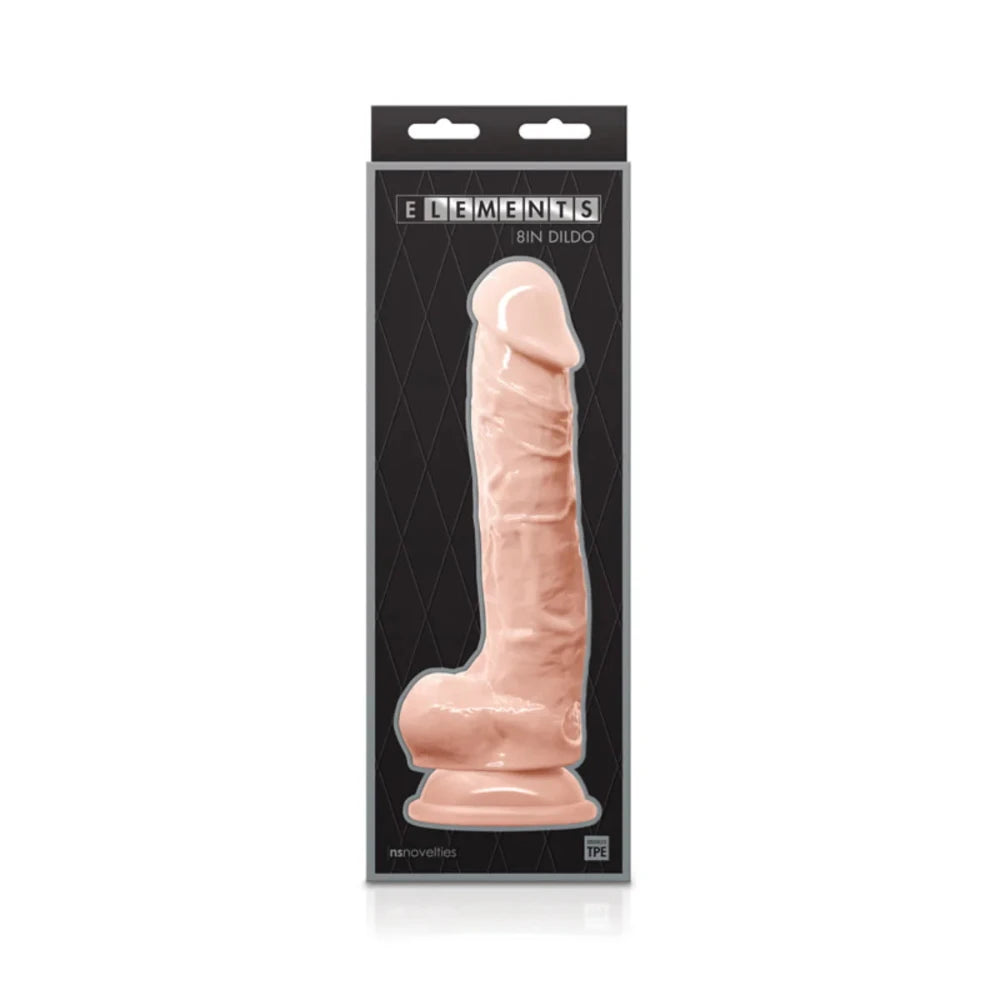 dildo vibration offers-Elements 8 inch Dildo w/Balls White