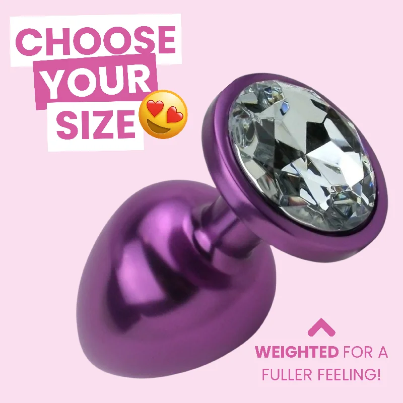 anal toys with sleek shape-Jeweled Aluminum Anal Plug - Great for Temperature Play!