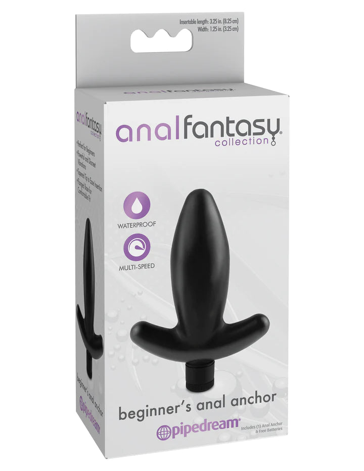 anal toys with smooth shape-Pipedream Anal Fantasy Collection BEGINNERS ANAL ANCHOR Vibrating Butt Plug Black