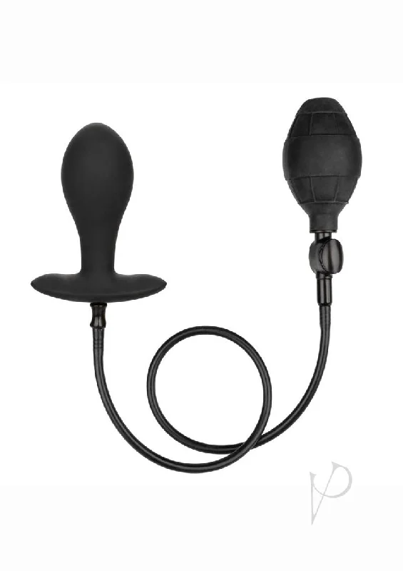 anal toys for couple therapy-Weighted Silicone Inflate Plug Lg Black