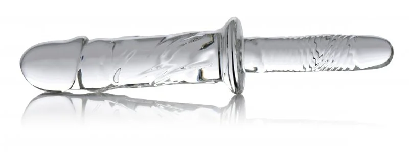 dildo ergonomic comparison-Brutus Glass Dildo Thruster - Clear