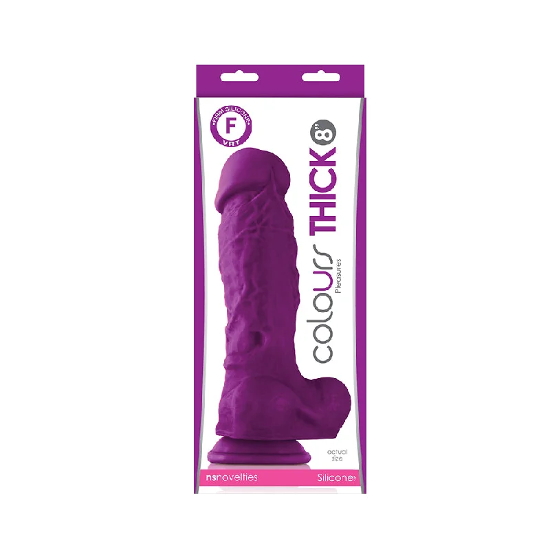 dildo girth reviews-Colours Pleasures Thick 8 in. Dildo Purple