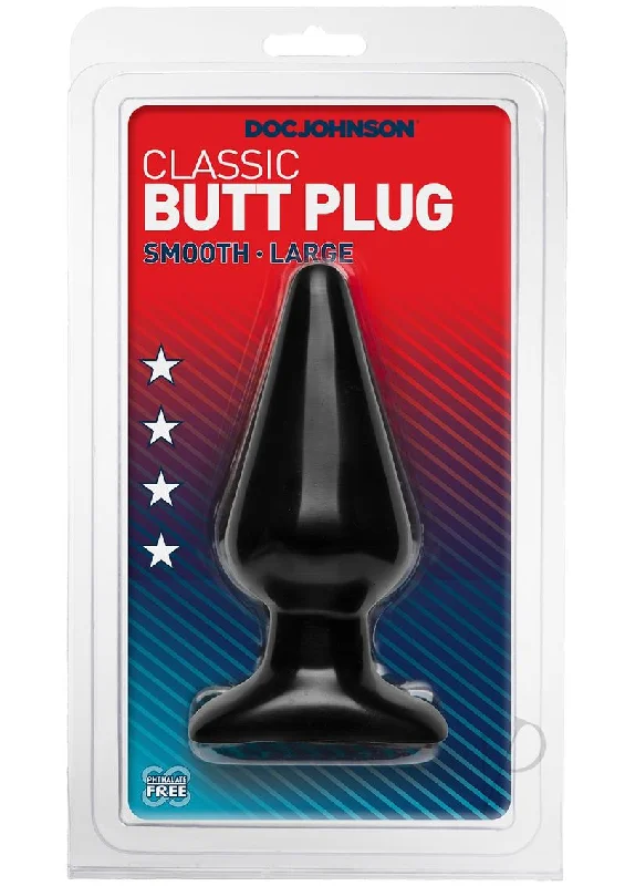 anal toys with long finish-Butt Plug Black Large