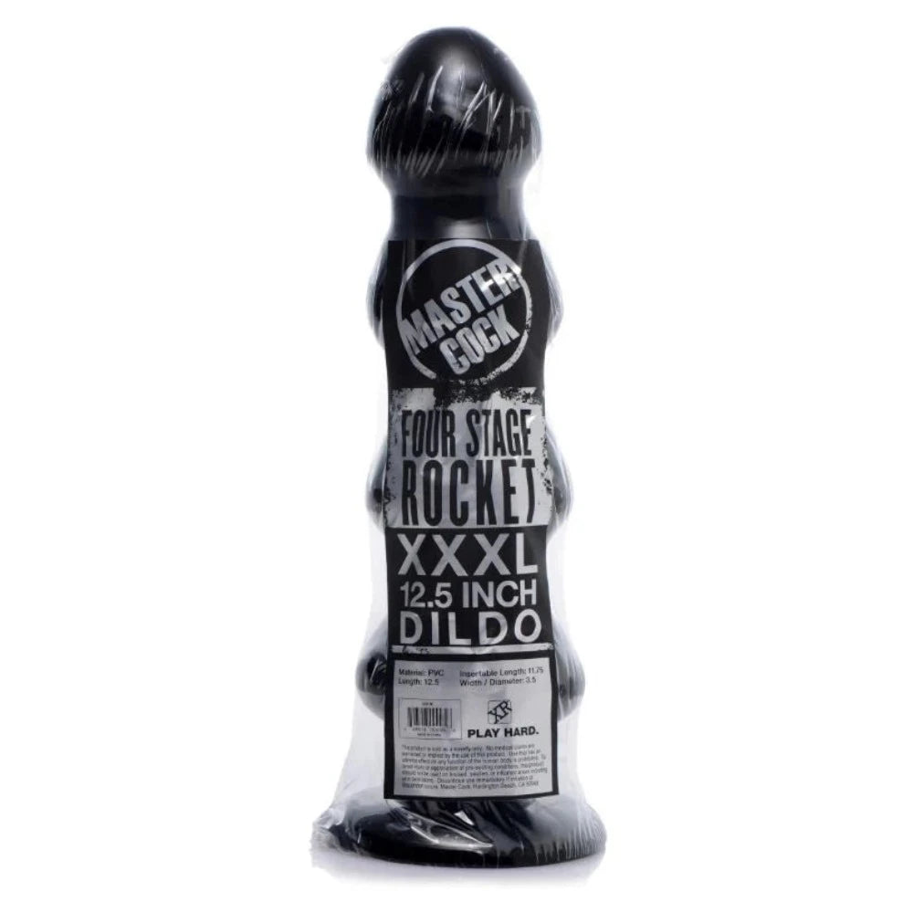 dildo repair bundles-MS Four Stage 12.5'' Rocket Dildo -Black