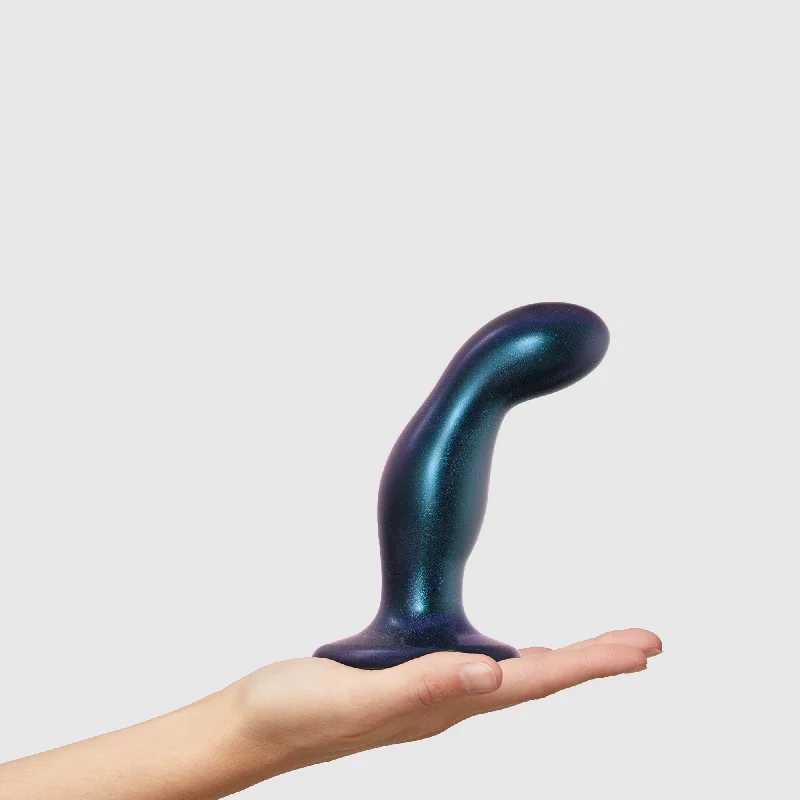 dildo beginner advice-Dildo Plug Snaky- Blau Metallic