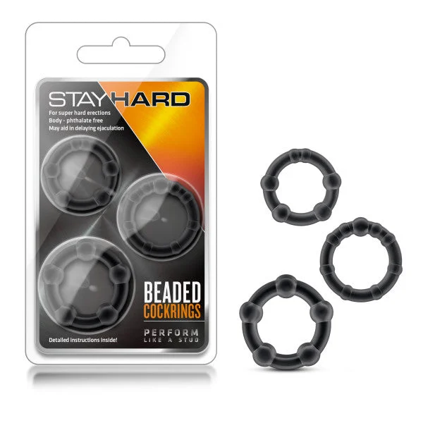 cock ring flexible fit-Stay Hard Beaded Cockrings