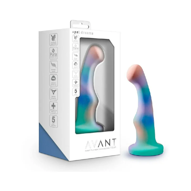 dildo ergonomic upgrades-Avant Opal Dreams 6 in. Silicone Dildo Aqua