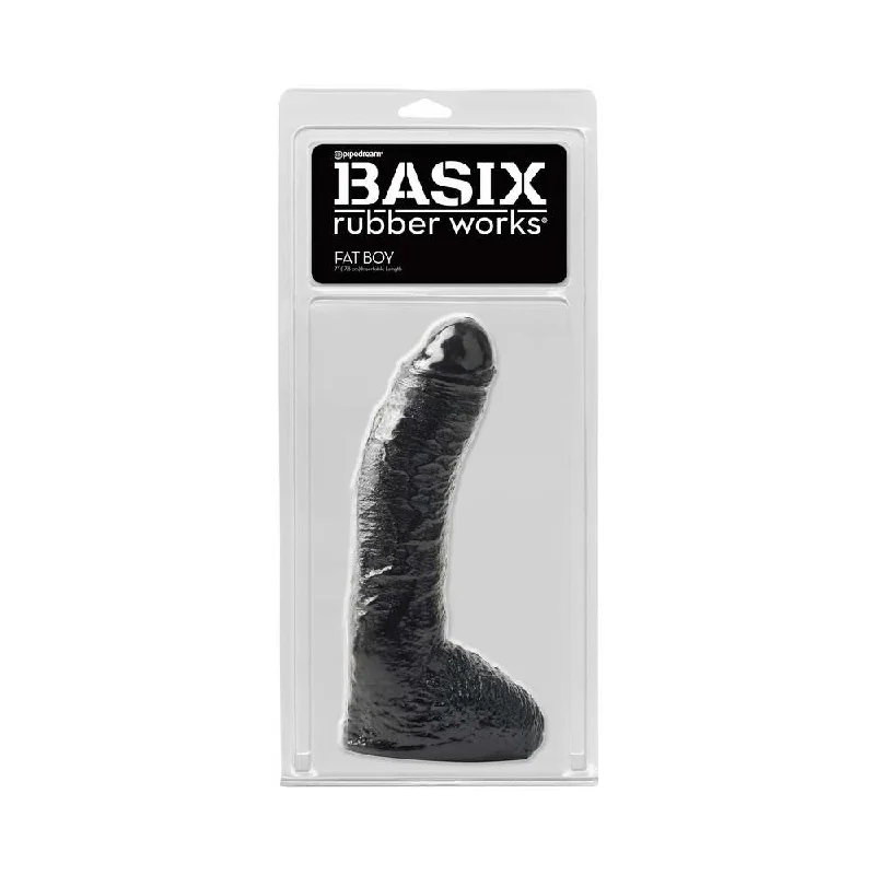 dildo testimonial tips-Basix Rubber Works Fat Boy 10 in. Dildo With Balls Black