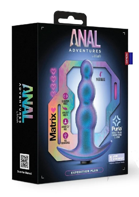 anal toys with quiet texture-Aam Expedition Plug Lunar Blue