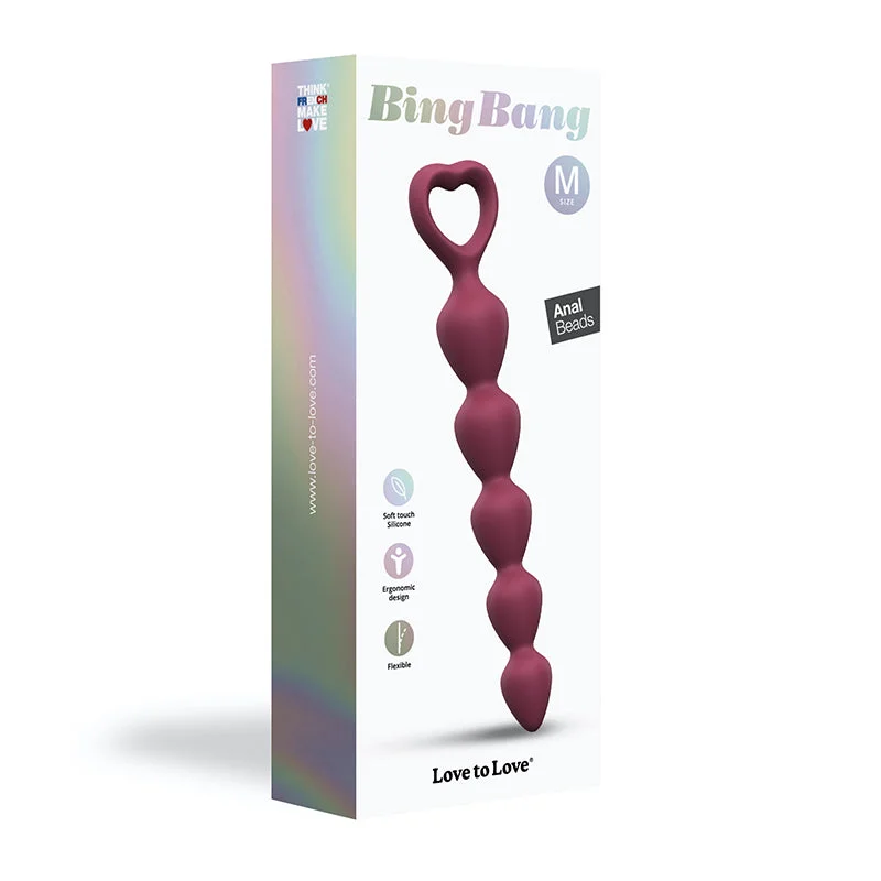 anal toys with smooth tip-Love to Love Bing Bang Silicone Anal Beads Prune M