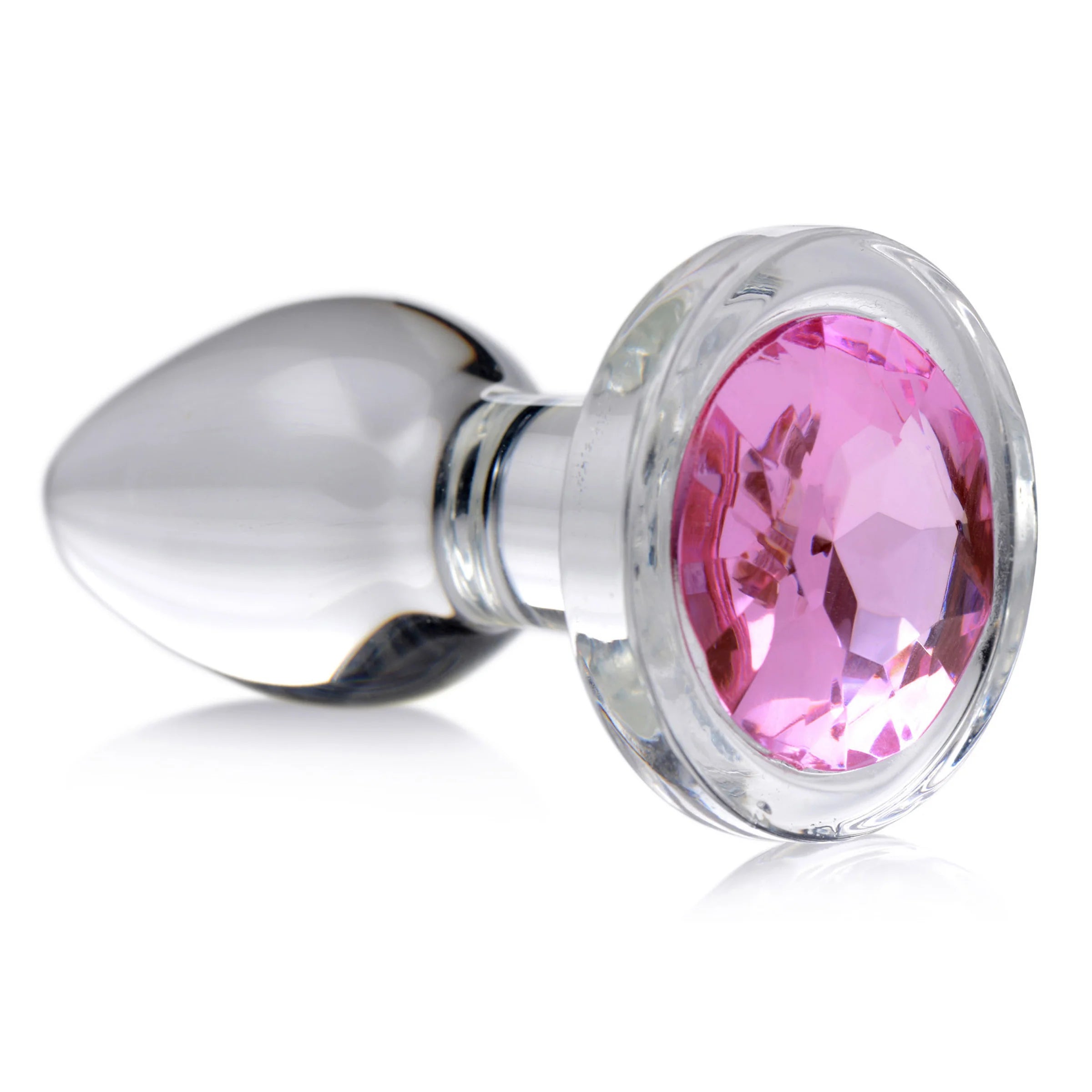 anal toys for anal relaxation-Booty Sparks Pink Gem Glass Anal Plug