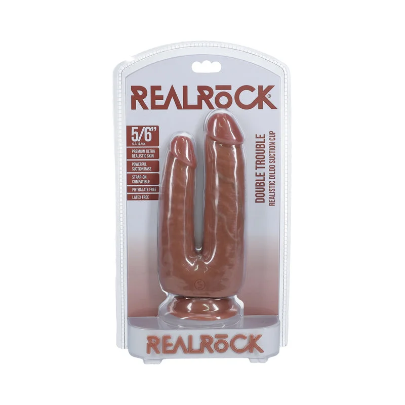 dildo support advice-RealRock Double Trouble 5 in. / 6 in. Dildo Tan