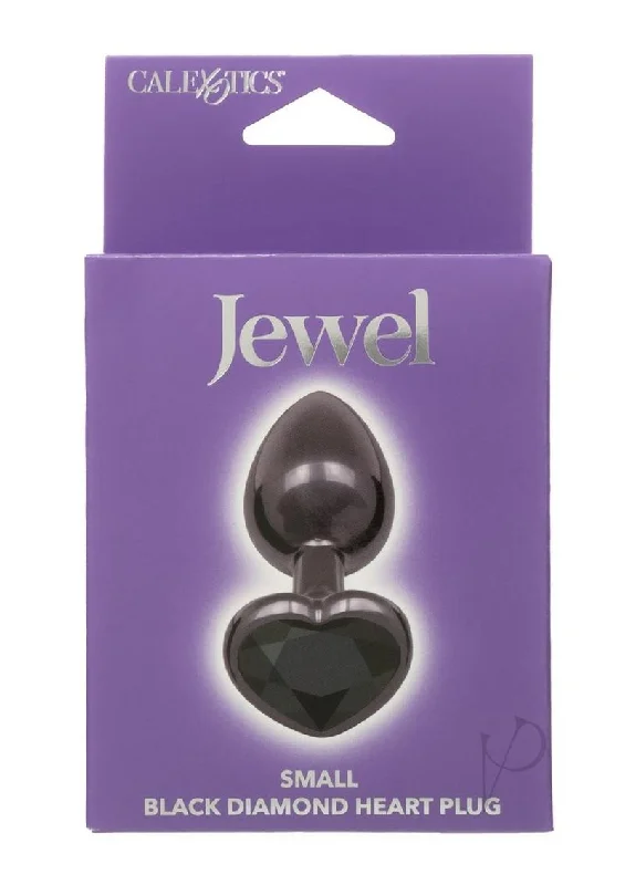 anal toys with long texture-Jewel Small Black Diamond Heart Plug