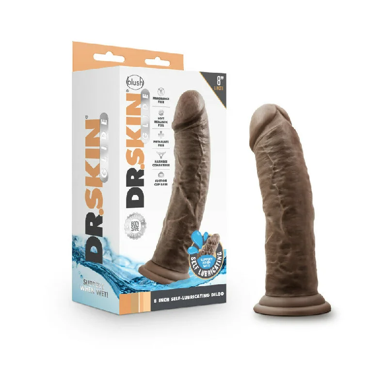 dildo collector rankings-Blush Dr. Skin Glide Realistic 8 in. Self-Lubricating Dildo with Suction Cup Brown