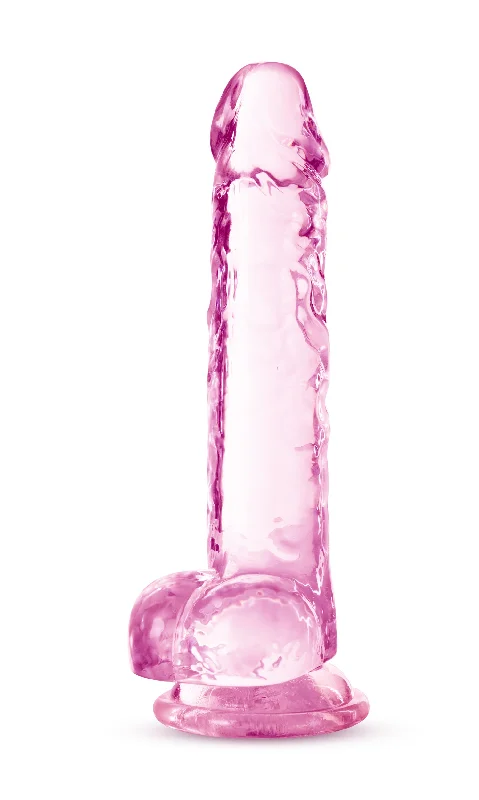 dildo vibration deals-Naturally Yours - 7 Inch Crystalline Dildo - Rose